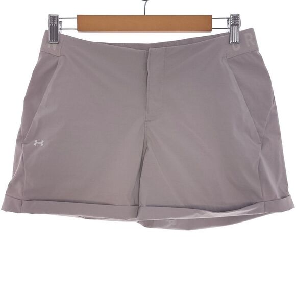 Under Armour Heatgear Fitted Solid Gray Womens Size 4 Shorts - Picture 1 of 11